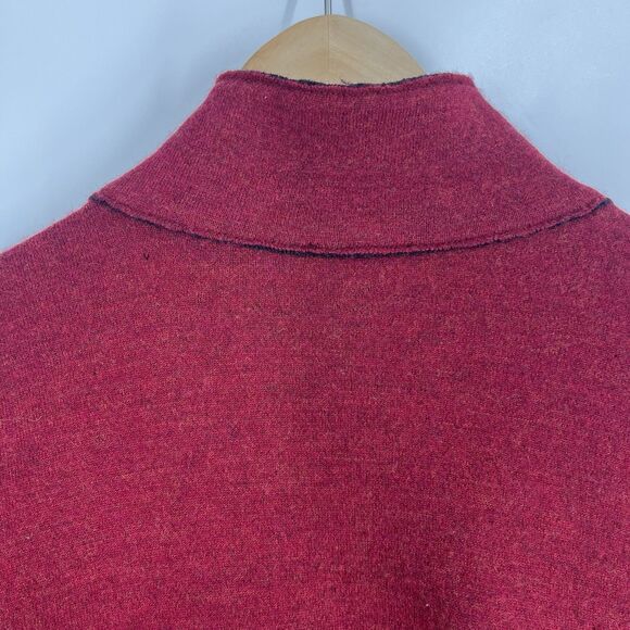 Eileen Fisher Sweater Size Large Red Felted Merino Wool Blazer Jacket Button Up - Picture 7 of 9